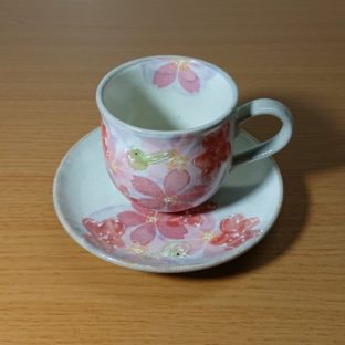 美濃焼コーヒー碗皿　春うらら